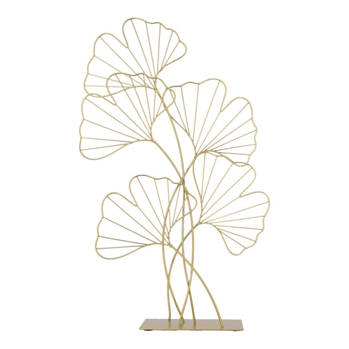 Dekoracja metalowa Ginko złota
