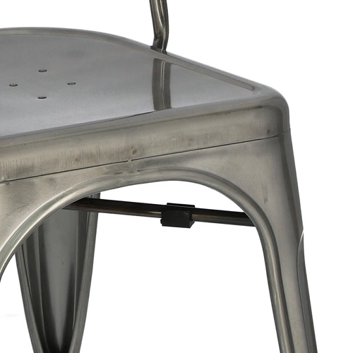 Krzesło metalowe Paris D2.DESIGN inspirowane Tolix do jadalni kuchni loft srebrne industrialne