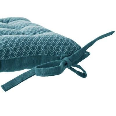 Poduszka na krzesło kwadratowa 38x38 bawełniana turkusowa do jadalni Atmosphera