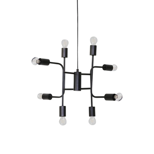 Lampa sufitowa Marinelle czarna 8-punktowa nowoczesna do salonu i jadalni 60 cm