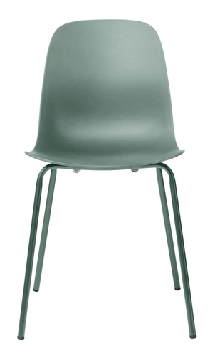Whitby krzesło do jadalni nowoczesne zielone z tworzywa na metalowych nogach
