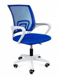 Fotel biurowy ergonomiczny Splash Intesi niebieski siatkowy obrotowy z podłokietnikami do biurka