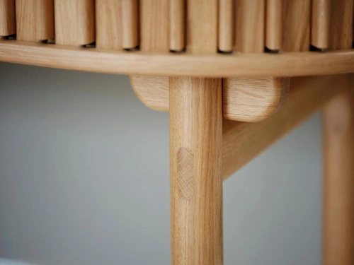 Biurko Carno dębowe nowoczesne do pracy 120 cm owalne UNIQUE