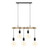 Lampa wisząca Jake industrialna drewniana 5-punktowa regulowana do salonu i kuchni Atmosphera