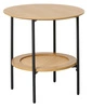Stolik pomocniczy Pensacola okrągły 50 cm dąb czarny nowoczesny