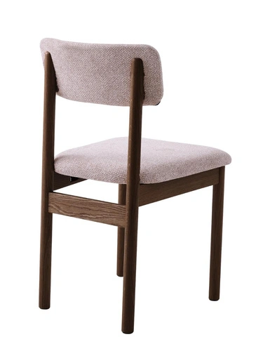 Krzesło do jadalni Canora tapicerowane piaskowe na dębowych nogach