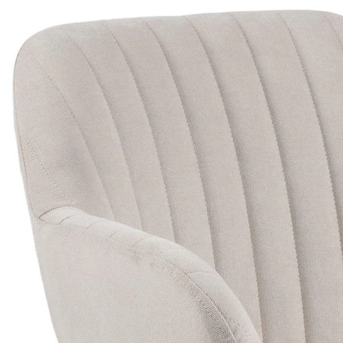 Krzesło do jadalni tapicerowane Emilia Actona beżowe skandynawskie z podłokietnikami