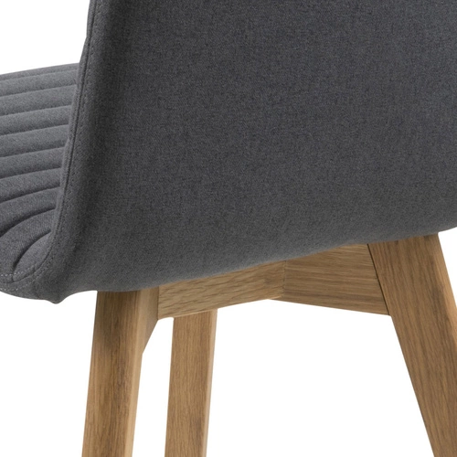 Krzesło tapicerowane Arosa Actona do jadalni i salonu szare drewniane nogi nowoczesne