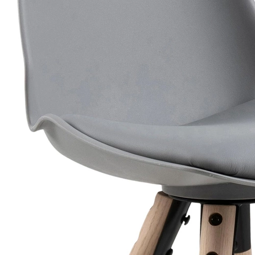 Hoker Oslo szary z oparciem do kuchni, drewniany na dębowych nogach, nowoczesny Actona