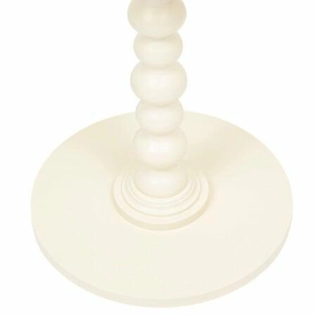 Stolik kawowy okrągły Alix kremowy 38cm drewniany retro do salonu i sypialni Atmosphera