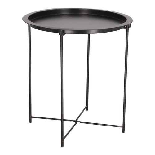 Stolik kawowy Isa okrągły czarny metalowy nowoczesny industrialny do salonu Intesi 47 cm
