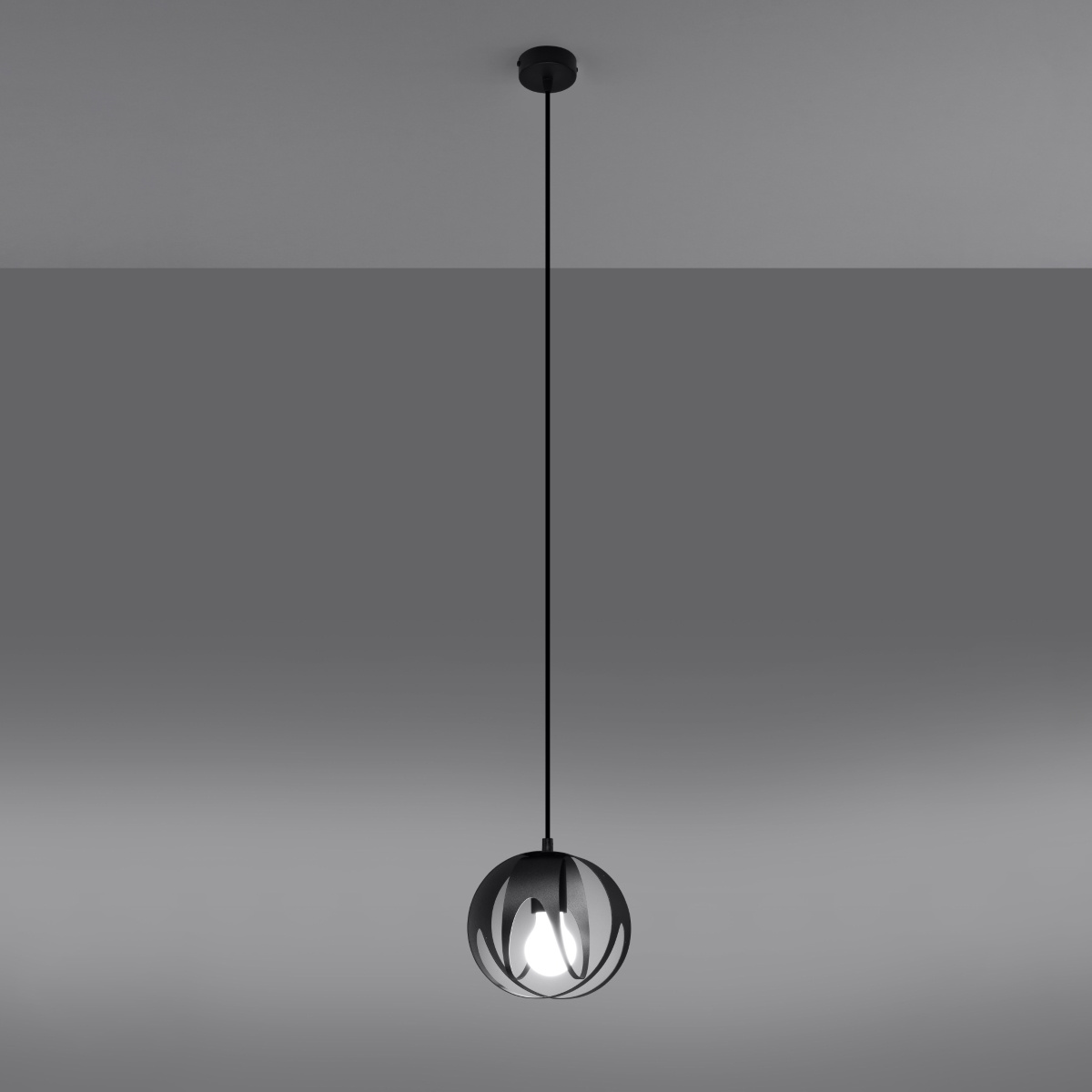 Lampa wisząca kula Tulos czarna nowoczesna do salonu i jadalni Sollux Lighting