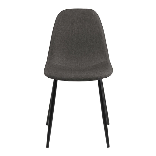 Krzesło tapicerowane Wilma Grey Actona do jadalni nowoczesne szare na czarnych nogach