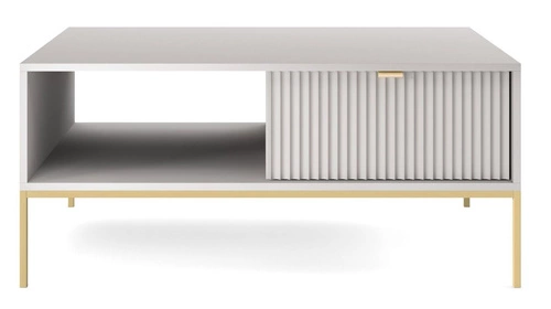 Zestaw mebli do salonu szary/złoty Delicious ryflowane fronty