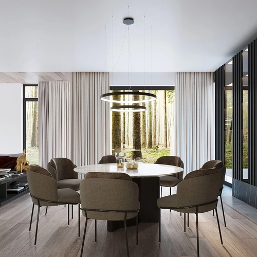 Nowoczesny żyrandol LED RIO 2 55/78 czarny do salonu i jadalni rozproszone światło