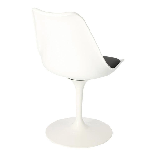Krzesło Tulip Basic inspirowane Tulip Chair do salonu białe obrotowe z poduszką D2.DESIGN