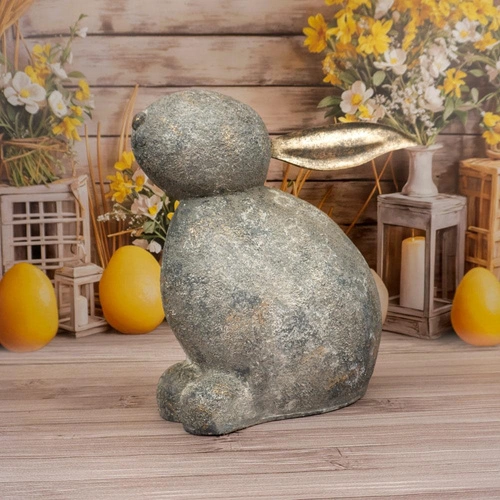 Intesi figurka wielkanocna siedzący królik 51 cm szary nowoczesna dekoracja do salonu