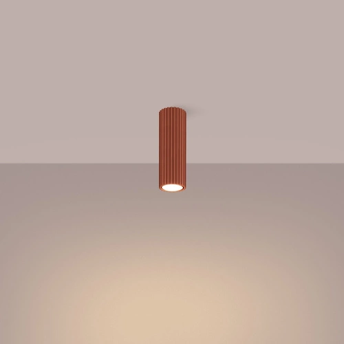 Plafon sufitowy KARBON 20 czerwony nowoczesny do salonu i sypialni aluminium SOLLUX