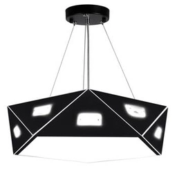 Lampa sufitowa LED Nemezis czarna 42 cm nowoczesna lampa wisząca do salonu i jadalni