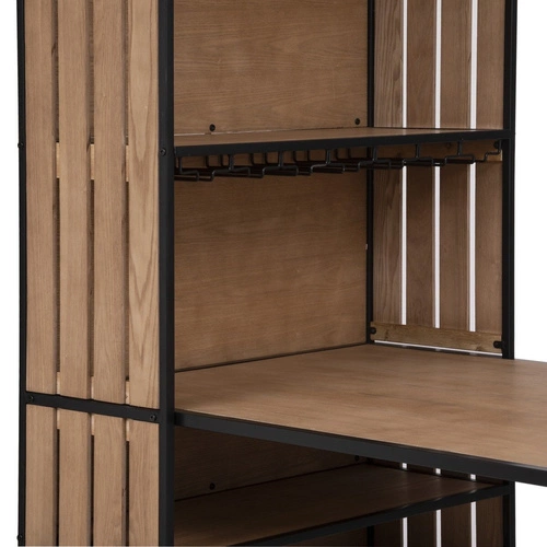 Stół barowy rozkładany Bakos Atmosphera do jadalni nowoczesny czarny z półkami 153,5 cm