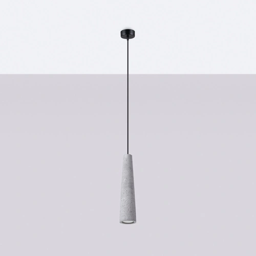 Lampa wisząca betonowa ELECTRA szara loftowa do salonu i kuchni nad wyspę 125 cm