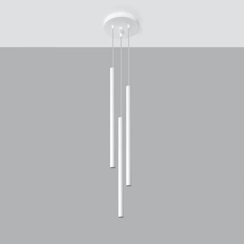 Lampa wisząca Pastelo biała 3-punktowa nowoczesna nad stół do kuchni lub jadalni