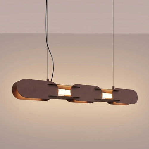 Lampa wisząca LED CHAIN 91 brązowa nowoczesna nad stół 3000K
