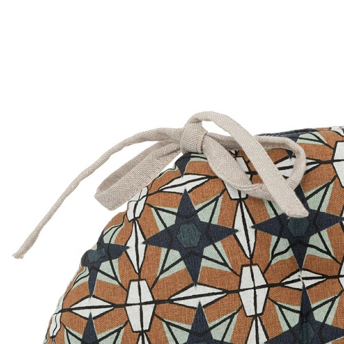 Okrągła poduszka na krzesło 38 cm wiązana do jadalni bawełniana Atmosphera