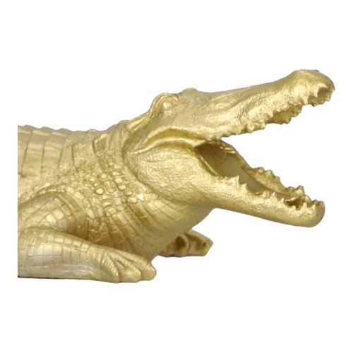 Figurka dekoracyjna Victor krokodyl złoty 39 cm glamour do salonu Atmosphera na prezent