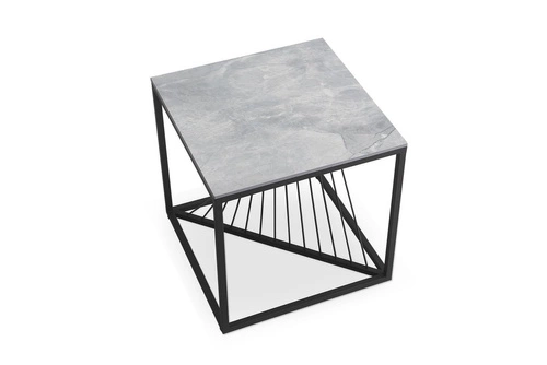 Stolik kawowy kwadratowy Infinity S 55x55 cm szary marmur nowoczesny loftowy do salonu Intesi