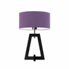 Lampka nocna Clio glamour z abażurem fioletowym i hebanową drewnianą podstawą do sypialni