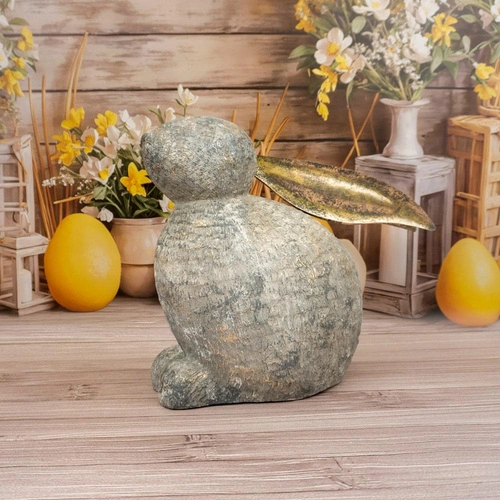 Intesi figurka wielkanocna siedzący królik szary 41cm dekoracja do salonu na stół