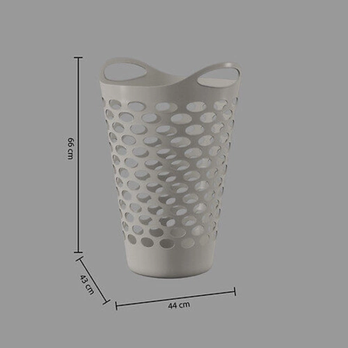 5five simply smart elastyczny kosz na pranie 60 l beżowy okrągły plastikowy do łazienki