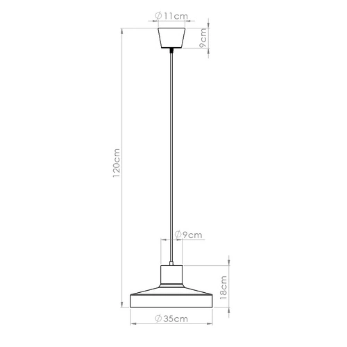 Lampa wisząca BILO czarna nowoczesna metalowa do salonu i kuchni 35 cm SOLLUX
