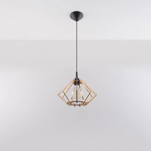 Lampa wisząca Pompelmo drewniana do salonu i kuchni nowoczesna naturalne drewno 90 cm