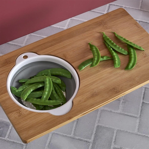 Intesi bambusowa deska do krojenia z sitkiem do warzyw i owoców nowoczesna 49,5x28 cm