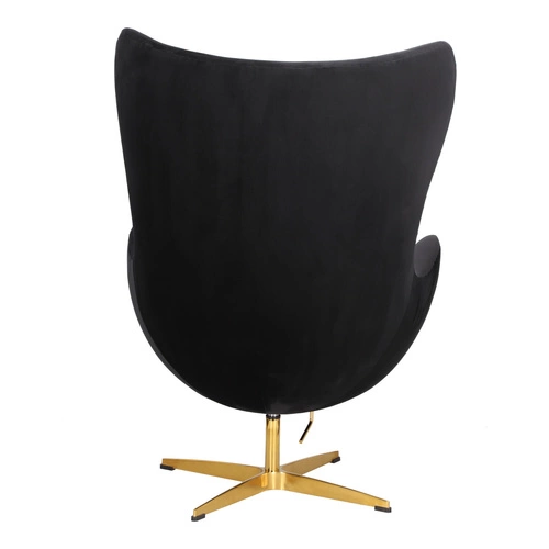 Fotel Jajo Velvet czarne/ złota podstawa  OUTLET