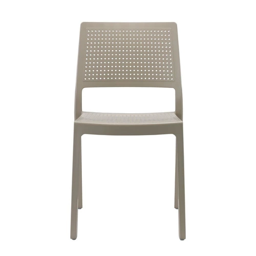 Krzesło ogrodowe Emi beżowe z tworzywa sztucznego SCAB Design sztaplowane łatwe czyszczenie