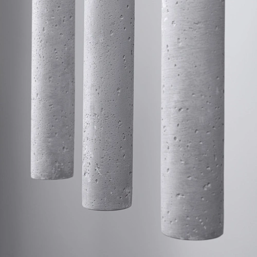 Nowoczesna lampa wisząca betonowa Pastelo 3L szara nad stół do salonu i jadalni