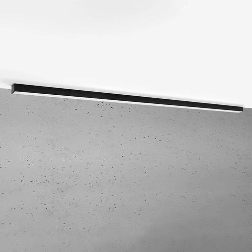 Plafon sufitowy LED PINNE 200 czarny nowoczesny do salonu i biura minimalistyczny 3000K