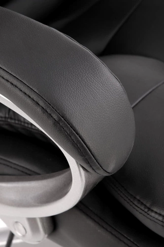 Fotel biurowy ergonomiczny Aero Intesi czarny skórzany obrotowy z podłokietnikami do biura