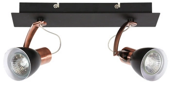 Nowoczesna lampa sufitowa Markus czarna z miedzianymi detalami do salonu i jadalni 2-punktowa