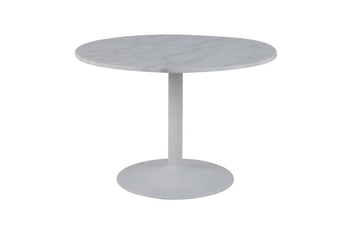 Stół okrągły marmurowy biały Tarifa Actona do jadalni nowoczesny glamour 110 cm