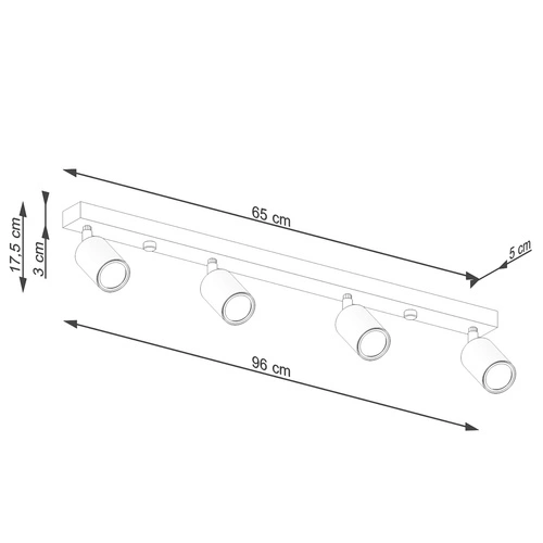 Nowoczesny plafon sufitowy VERDO 4 czarny z drewnem regulowany do salonu SOLLUX LIGHTING