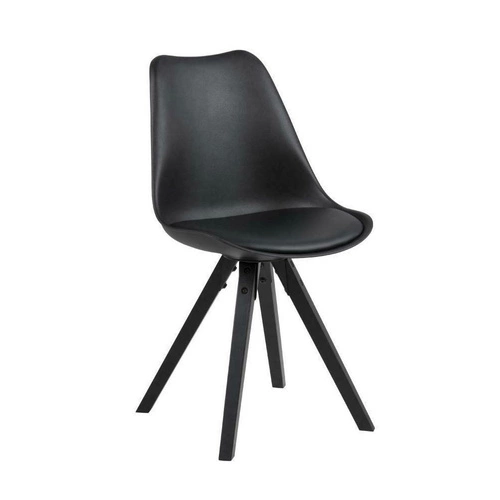Krzesło do jadalni Dima Actona czarne z tworzywa i drewna łatwe w czyszczeniu nowoczesne