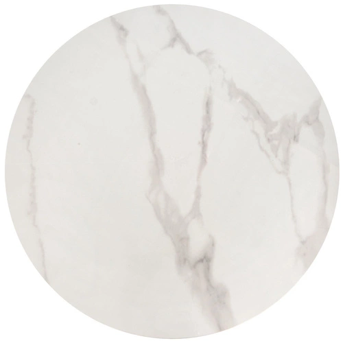 Zestaw 2 okrągłych stolików kawowych Mae biały marmur nowoczesny do salonu z legowiskiem