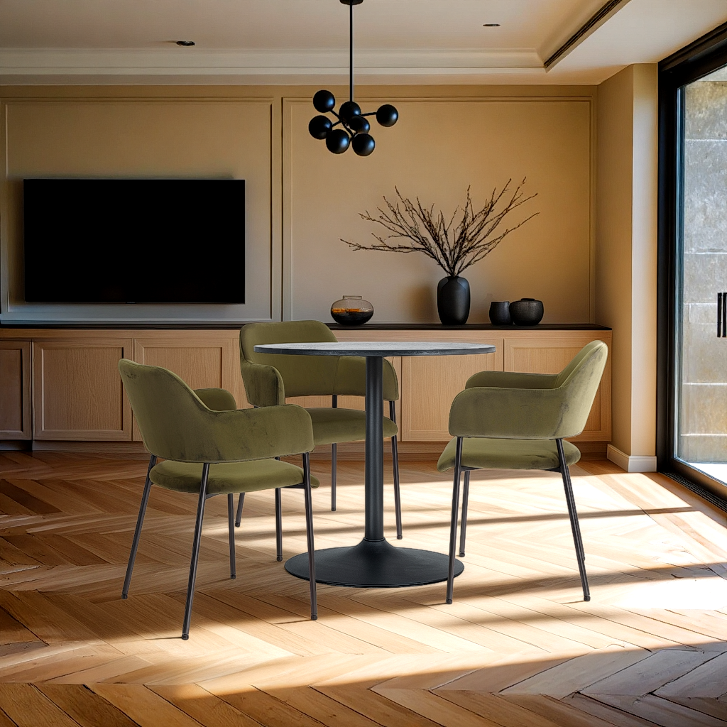 Zestaw 2 krzeseł Lima welurowych z podłokietnikami zielone