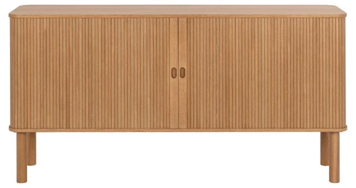 Komoda drewniana Langley dąb 160 cm nowoczesna na nóżkach z półkami do salonu Actona