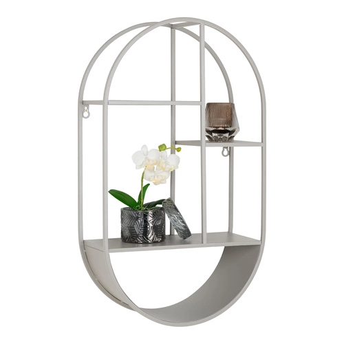 Półka ścienna na książki Feira szara metalowa wisząca 35x15x60 cm skandynawska Intesi