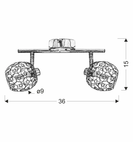 Lampa sufitowa Horus listwa 2x40W G9  chrom